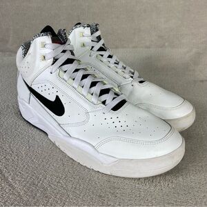 Nike Air Flight Lite Mid Shoes Mens Size 13 White Black Leather Basketball NEW